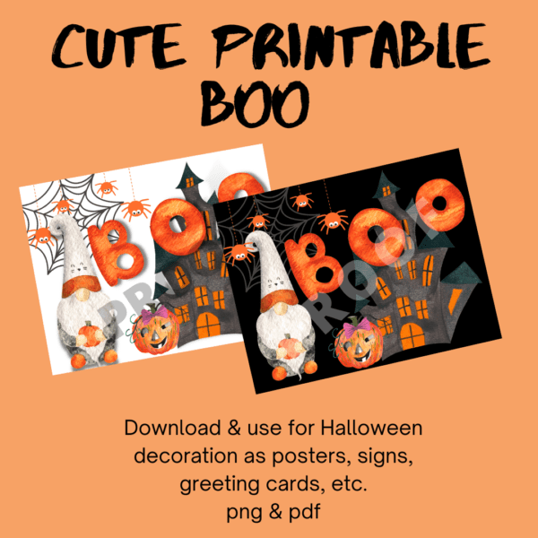 halloween gnome boo printable